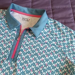 Bette & Court Tennis Athletic Shirt Blue Pink L